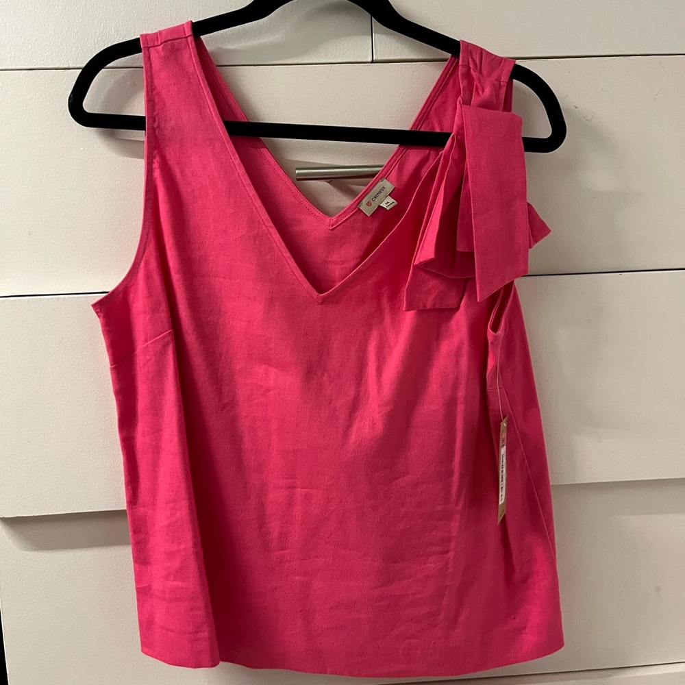 Linen bow detail NWT tank top